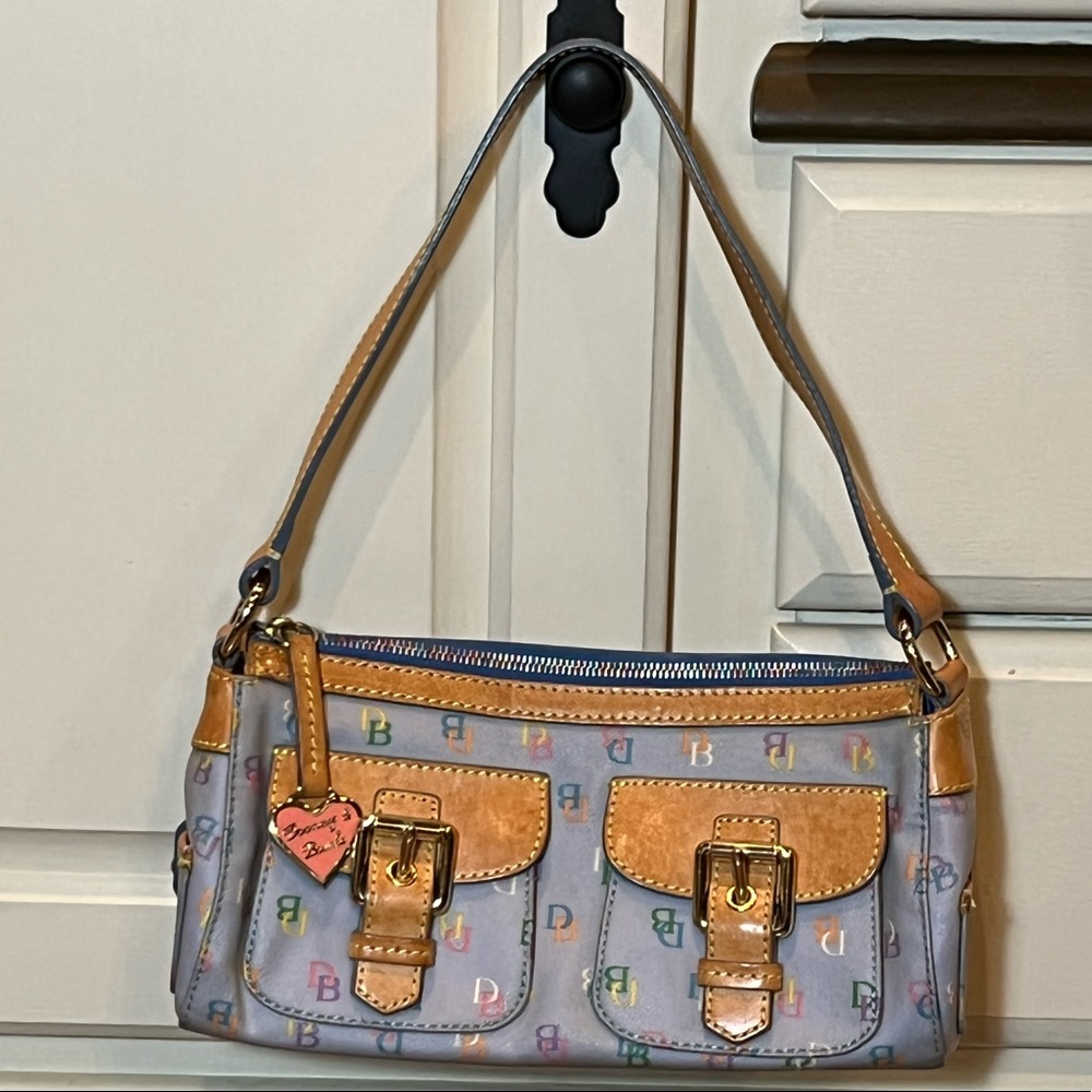 Dooney & Bourke Coated Canvas Double Front Pockets Shoulder Bag